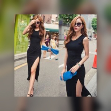 Bykush süper yırtmaçlı sıfır elbise