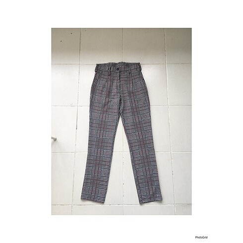 Ekoseli tarz pantolon - Görsel 3