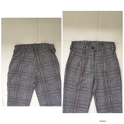 Ekoseli tarz pantolon - Görsel 4