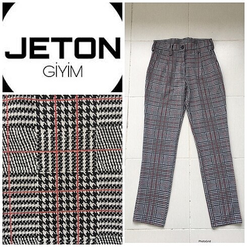 Ekoseli tarz pantolon - Görsel 7