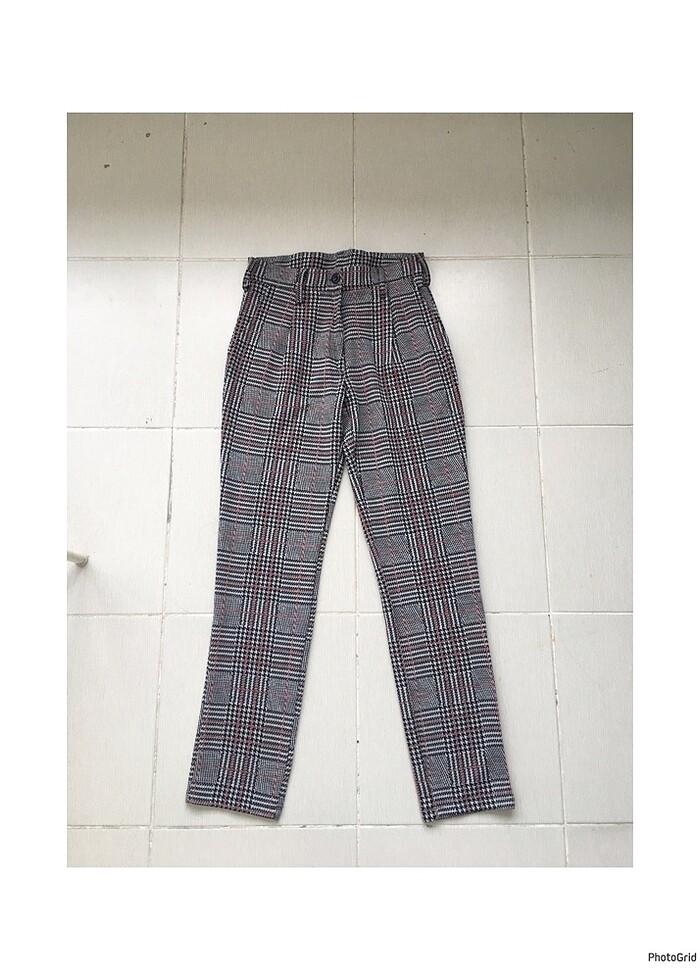 Ekoseli tarz pantolon - Görsel 3