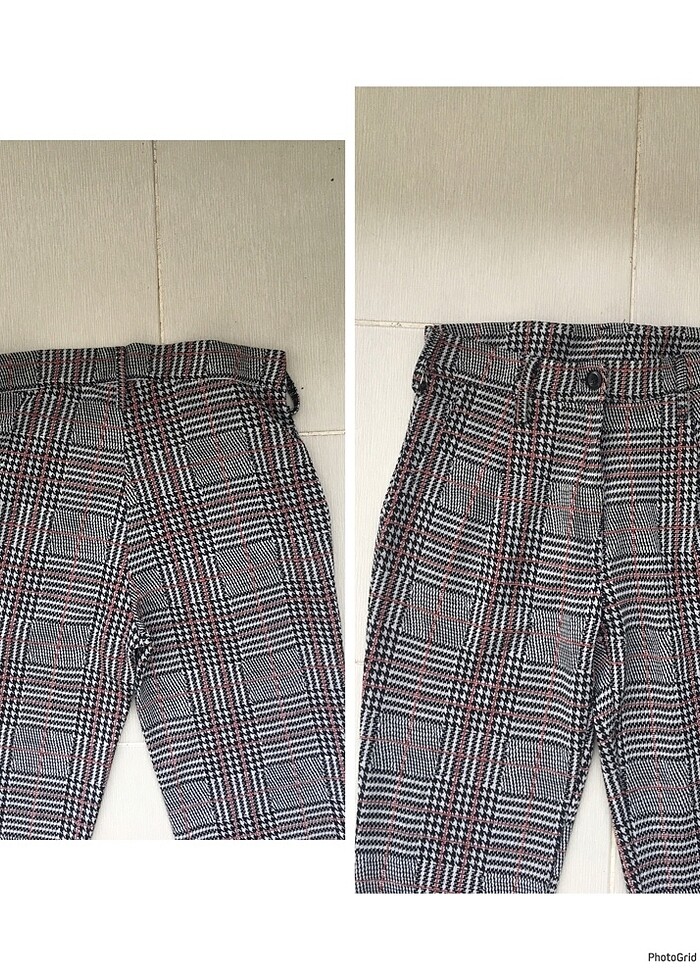 Ekoseli tarz pantolon - Görsel 4