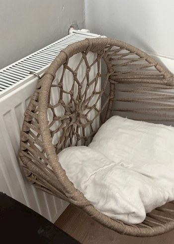 Bej Örgü Sepet ve Yastık - Görsel 2