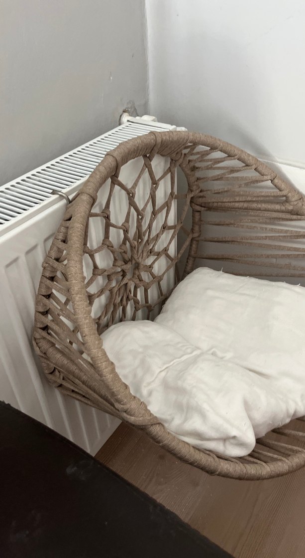 Bej Örgü Sepet ve Yastık - Görsel 2