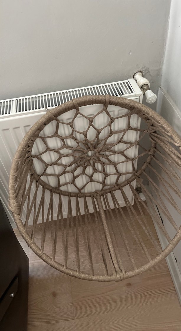 Bej Örgü Sepet ve Yastık - Görsel 3