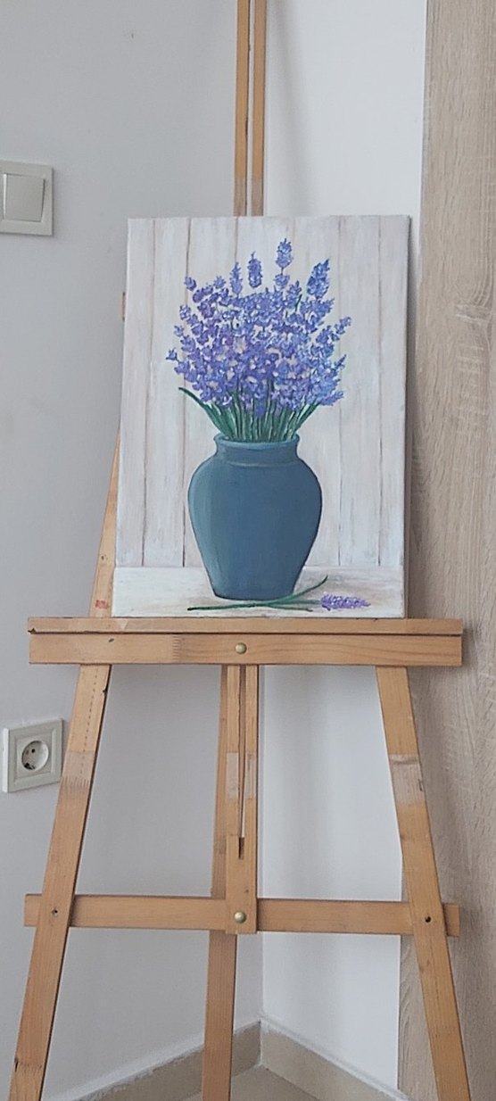 Mor Pastel Renklerde Lavanta Tablosu - Görsel 2