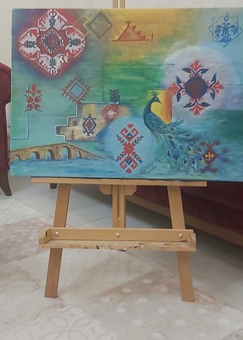 Renkli Soyut Desenli Kanvas Tablo - Görsel 2