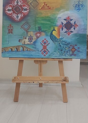 Renkli Soyut Desenli Kanvas Tablo - Görsel 3