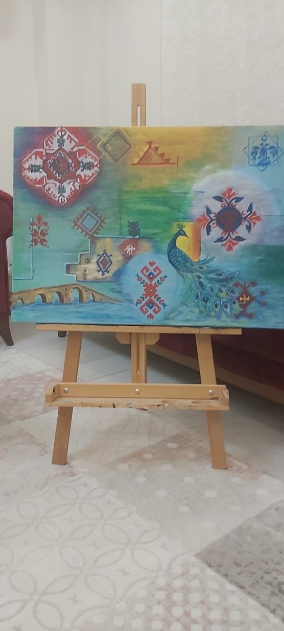 Renkli Soyut Desenli Kanvas Tablo - Görsel 2