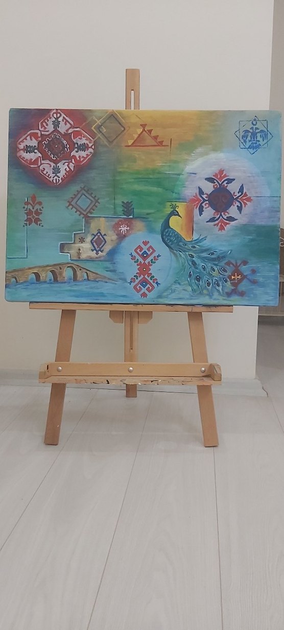 Renkli Soyut Desenli Kanvas Tablo - Görsel 3