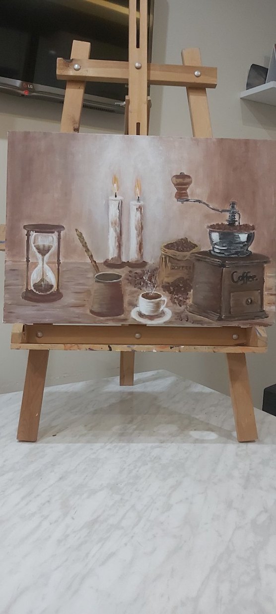 Kahve Temalı Camel Renkli Tablo - Görsel 2