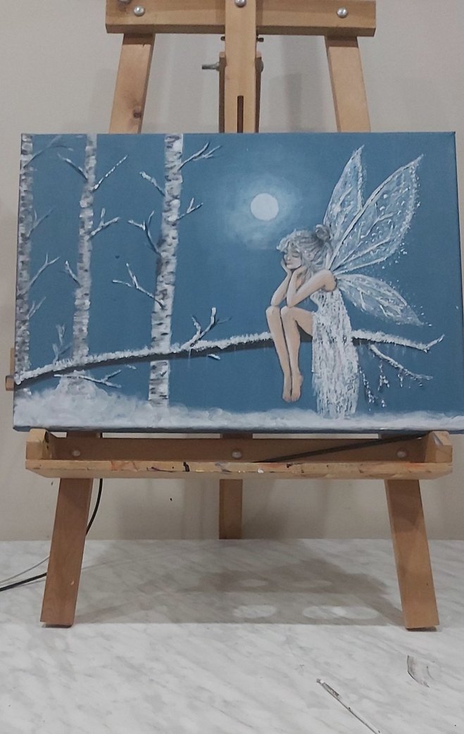 Karanlık Mavi Kanatlı Peri Tablosu - Görsel 2