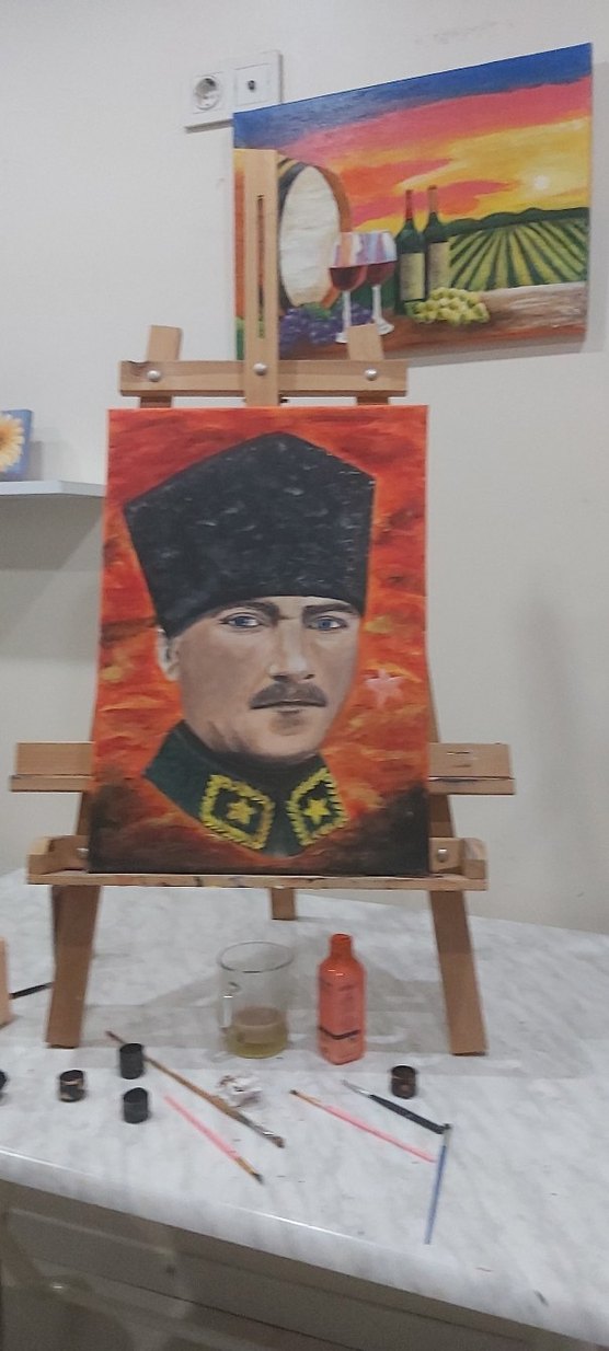Atatürk Portresi akrilik Boya Tablo - Görsel 2