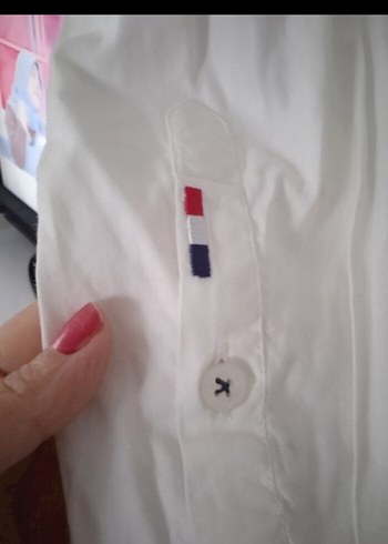 U.S. Polo Assn. Kadın Beyaz Pamuk Gömlek - Görsel 3