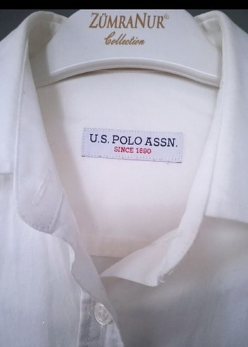 U.S. Polo Assn. Kadın Beyaz Pamuk Gömlek - Görsel 4