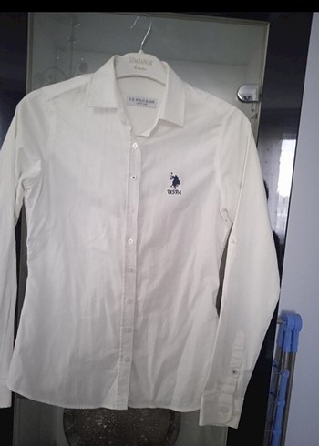 U.S. Polo Assn. Kadın Beyaz Pamuk Gömlek - Görsel 2