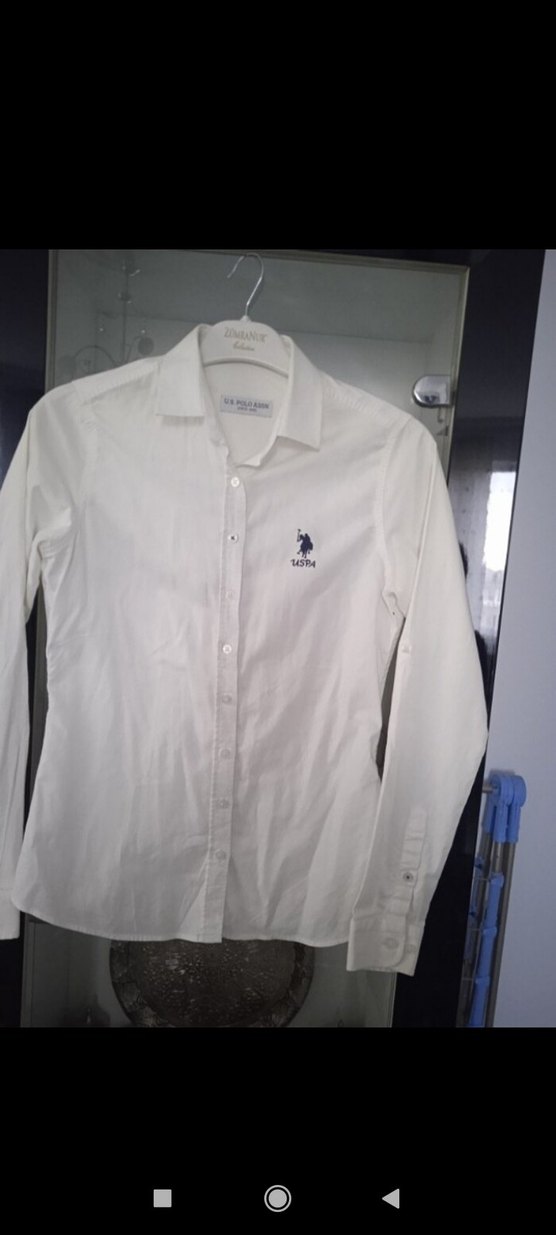 U.S. Polo Assn. Kadın Beyaz Pamuk Gömlek - Görsel 2