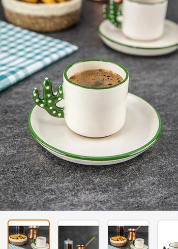 Dier Kakts Kulplu Beyaz Fincan ve Tabak Seti | Gardrops