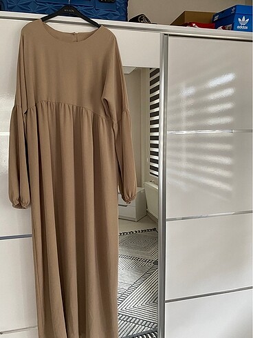 l Beden camel Renk Robalı elbise
