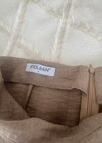 Diğer Bej Keten Kadın Uzun Etek Anvelop etek