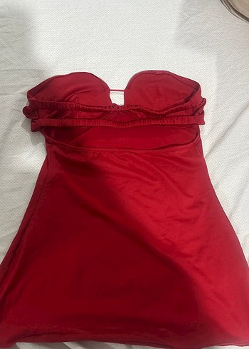 Kırmızı Drapeli Kadın elbise - Görsel 2