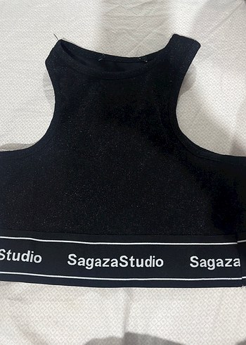 SagazaStudio Siyah Crop Top - Görsel 2