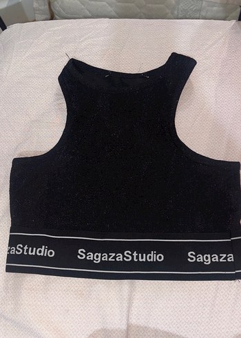 SagazaStudio Siyah Crop Top - Görsel 4