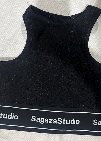 SagazaStudio Siyah Crop Top - Görsel 3