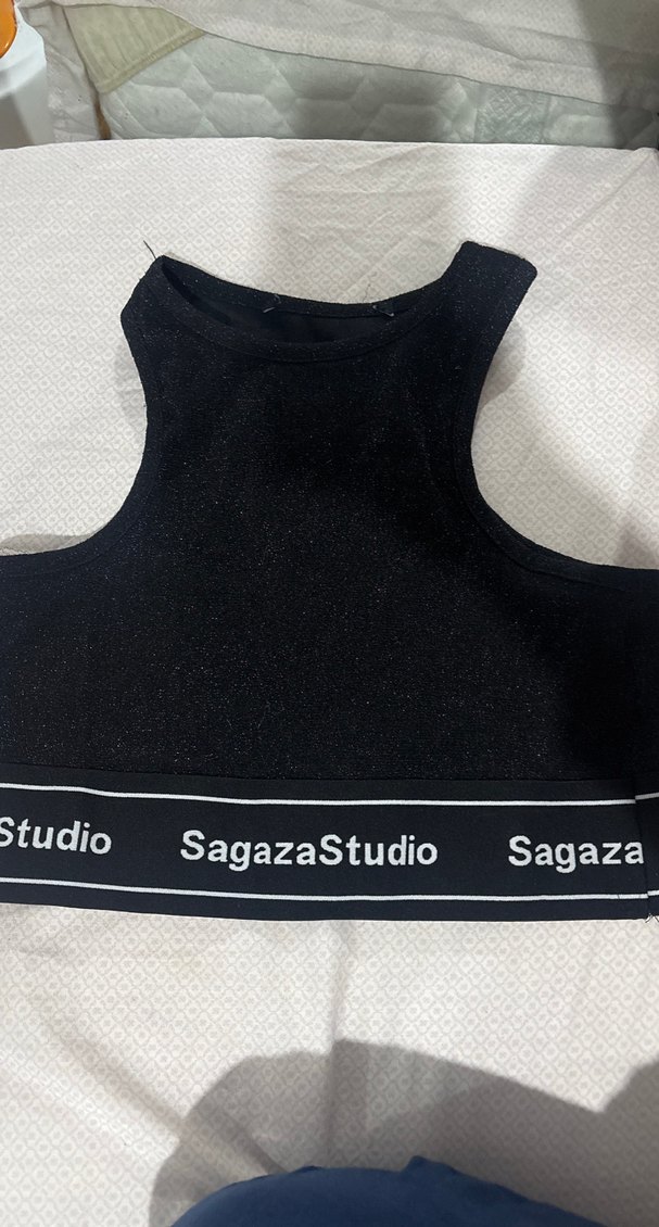 SagazaStudio Siyah Crop Top - Görsel 2