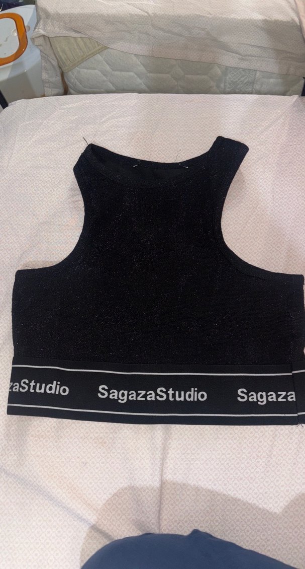SagazaStudio Siyah Crop Top - Görsel 4