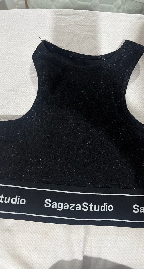 SagazaStudio Siyah Crop Top - Görsel 3
