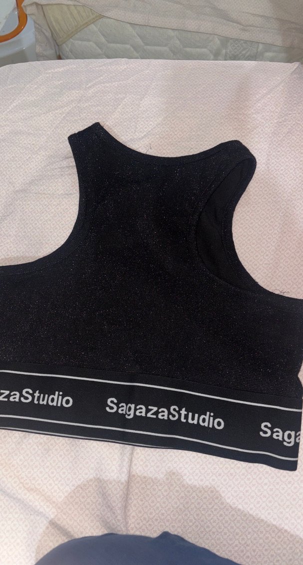 SagazaStudio Siyah Crop Top - Görsel 5