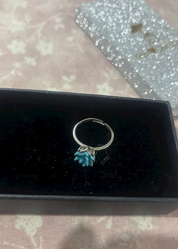 Turkuaz Renkli Pullu Kadın Yüzük - Görsel 3