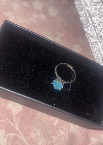 Turkuaz Renkli Pullu Kadın Yüzük - Görsel 4