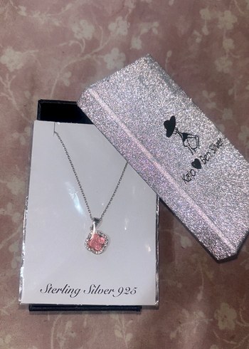 Gümüş Pembe Uzun Zincirli Kadın Kolye - Görsel 2