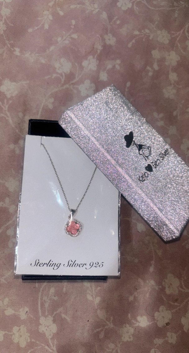 Gümüş Pembe Uzun Zincirli Kadın Kolye - Görsel 2