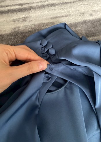 İndigo Uzun Abiye Elbise 2 beden - Görsel 14