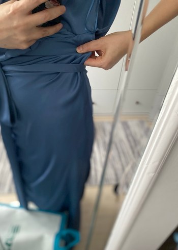 İndigo Uzun Abiye Elbise 2 beden - Görsel 6