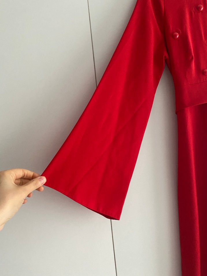 S beden Kırmızı Kadın Elbise - Görsel 5