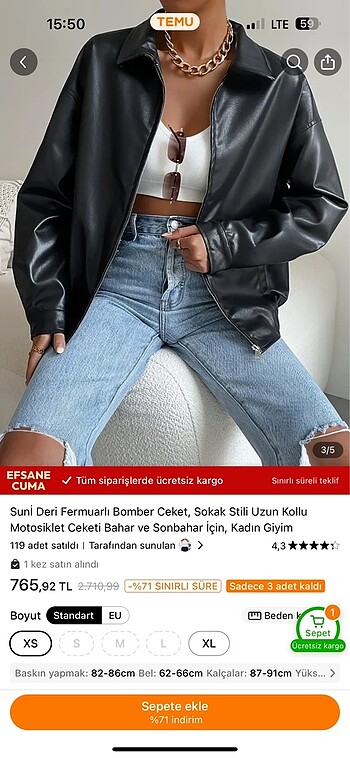 Diğer Oversize deri ceket -yeni- xs