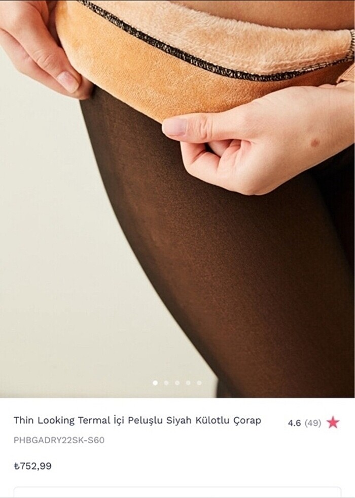 Termal içi peluşlu siyah külotlu çorap -yeni- - Görsel 3