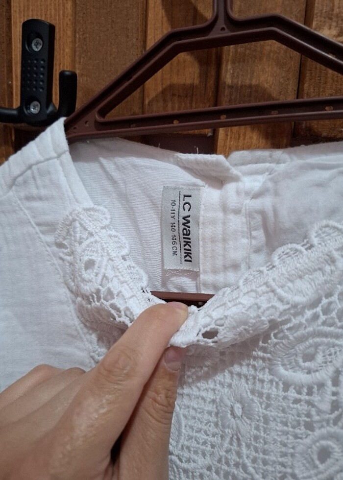 Kiz Çocuk Dantel Detaylı Pamuklu Elbise  - Görsel 3