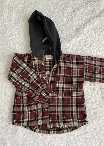 Kapüşonlu Ekose Desenli Erkek Çocuk gömlek - Görsel 2