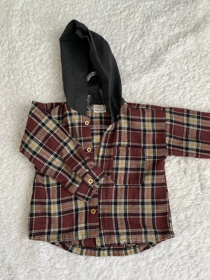 Kapüşonlu Ekose Desenli Erkek Çocuk gömlek - Görsel 2