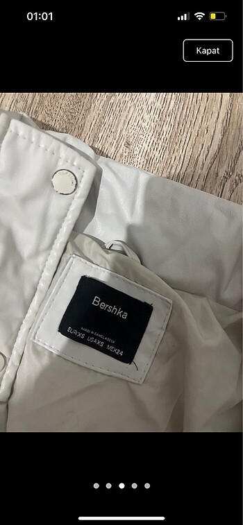 xs Beden beyaz Renk Bershka şişme mont