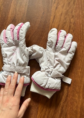 Kız Çocukları İçin Beyaz kar Eldiveni - Görsel 2