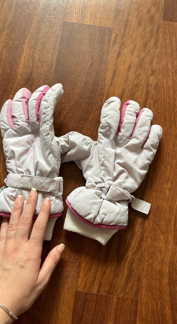 Kız Çocukları İçin Beyaz kar Eldiveni - Görsel 2