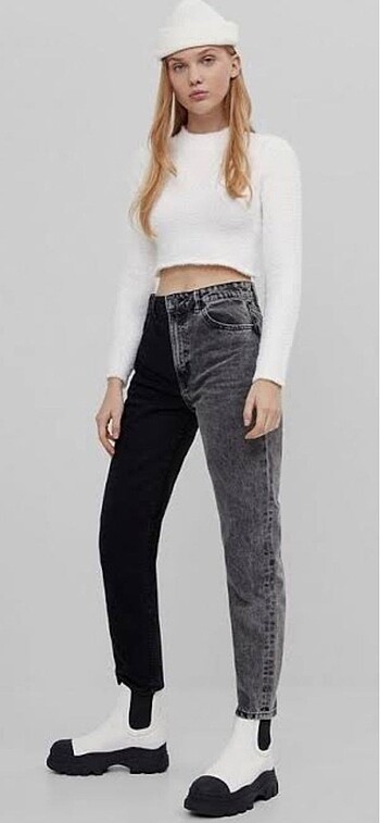 Bershka Kontrast Mom Jean