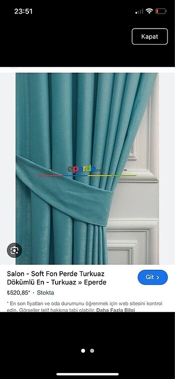 Turkuaz fon perde