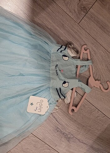 Zara Mavi kiz bebek elbise